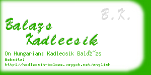 balazs kadlecsik business card